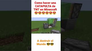 Como hacer una CATAPULTA de TNT en Minecraft😍😍😍😍😍😍 [upl. by Nnylak]