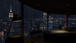 Sleep within 5 minutes  Rain pouring down the window of New York  The sound of rain lulls sleep [upl. by Salomo]