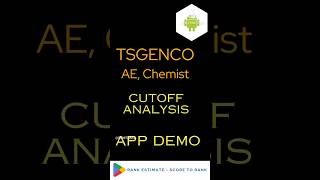 TSGENCO AE CHEMIST cutoff analysis app demo link in description [upl. by Auhsoj]