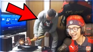 DAD DESTROYS SONS PS4 WITH A SLEDGE HAMMER REACTION [upl. by Taryn77]