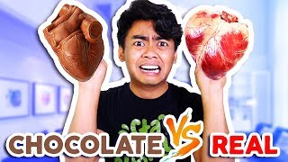 CHOCOLATE FOOD VS REAL FOOD Hearts Alligator Shark and more [upl. by Kathrine]