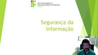 Introdução à Informática  Segurança da Informação parte 1 [upl. by Eilujna]