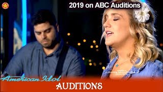 Lauren Engle Lost Husband in Car Accident “Compass” original song  American Idol 2019 Auditions [upl. by Daphene]