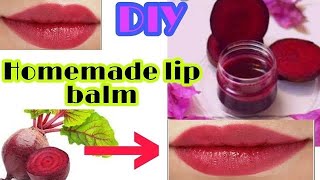 Beetroot Lip Balm at home Beetroot Libpalm get soft pink lips niturally [upl. by Aitercul]