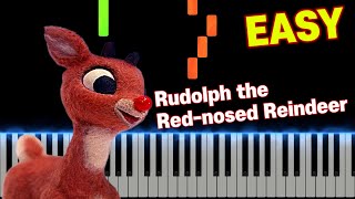 Rudolph the Rednosed Reindeer  EASY Piano Tutorial [upl. by Notnek]