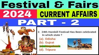 Festival and Fairs 2024 Current Affairs Part2  Important Festivals  Current Affairs 2024 [upl. by Dorrie8]