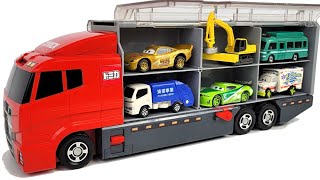 12 Types Tomica Cars ☆ Tomica opening and put in big Okatazuke convoy [upl. by Assela51]