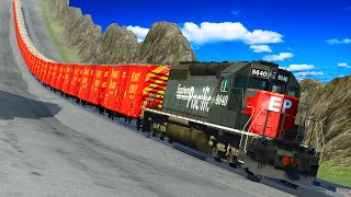 Train Accidents Derailments ✅ Super Downhill Rails END ✅ BeamNG DRIVE [upl. by Namharludba]