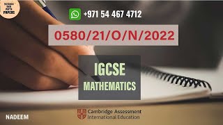 058021ON22  Worked Solutions  IGCSE Math Paper 2022 EXTENDED 058021OCTNOV2022 0580 [upl. by Eremihc830]