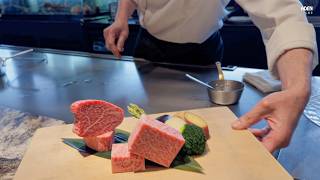 180 Miyazaki Steak Lunch in Tokyo  Teppanyaki in Japan [upl. by Mulford137]