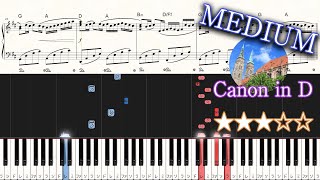 Canon in D  Johann Pachelbel  Medium Piano Tutorial  Sheets【Piano Arrangement】 [upl. by Imoyik]