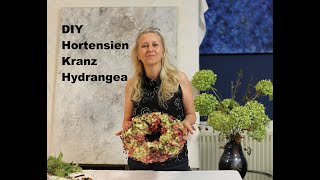 diezürcherin Hortensien Kranz Hydrangea dekoration floristik Lektion floraldesign diy deutsch [upl. by Lesser910]