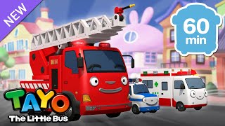 Tayo Rescue Team Best Songs Compilation  Fire truck Police Car Ambulance Song  Tayo the Little Bus [upl. by Ycram393]