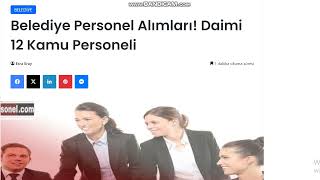 Belediye Personel Alımları Daimi 12 Kamu Personeli [upl. by Idnor543]