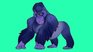 Learn Wild Animals  Gorilla video for kids Jungle Zoo Animals Turn and Learn [upl. by Anabel]