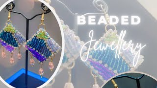 Handmade beaded earrings easy amp elegant Beading tutorial for beginners [upl. by Tamah210]