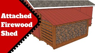 Attached Firewood Shed Plans 6x12 [upl. by Hellah]