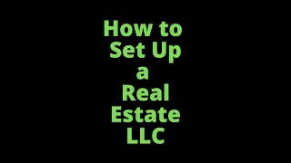 How to set up a Real Estate LLC Shorts RealEstateLLC LLC [upl. by Anairb521]