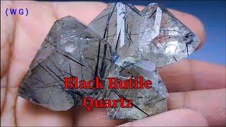 Quartz with black rutile inclusions  How to Identify Black Rutile Quartz Crystal [upl. by Eenel272]