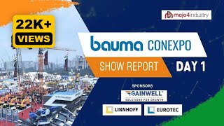 bauma CONEXPO INDIA 2023  Show Report  Day One  Highlights [upl. by Nyad]