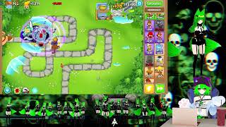 Bloons TD6 Monkey Meadow Hard Double HP Moabs [upl. by Nareht]