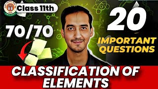 Classification of elements 20 Important questions Class 11 ChemistrySourabh Raina [upl. by Abagail430]