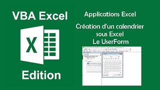 Applications Excel  Créez votre calendrier sous Excel  Le UserForm [upl. by Waxman]