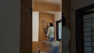 Gautam Budha Stencil With Wall Texchar Design  rkpaintingart26 shorts homedecor [upl. by Aihtennek363]