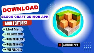 Block Craft 3D Mod Apk  Unlimited Gems  Mod Menu  Android Gameplay [upl. by Yraillih]