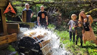 Building Hydroelectric Water Wheel from Scratch for Powering an Off Grid Cabin [upl. by Ahtram40]