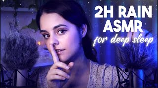 2H RAIN ASMR for DEEP SLEEP 🌧️ Ear to Ear Whispering Eyes Closed Recommended [upl. by Teri68]