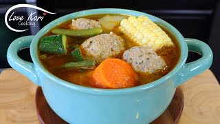 How to make Albóndigas de Res Caldo en Caldillo Mexican Meatball Soup [upl. by Moitoso]