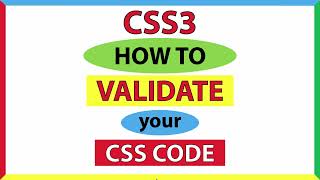 How To Validate Your CSS3 Code Using An Online Validation Service  JigsawW3Corg  2023 [upl. by Green606]