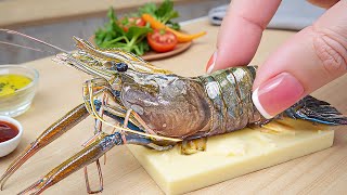 ASMR Mini Cooking Transforming Giant Shrimp into Tiny Fried Rice – Easy amp Relaxing at Home [upl. by Sisxela]