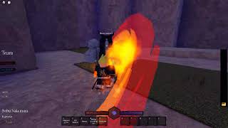 Roblox wisteria Flame Breathing Slayer vs A giant Demon [upl. by Neuburger298]