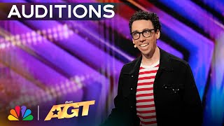 Jonathan Burns Delivers Hilariously Cheesy Magic  Auditions  AGT 2024 [upl. by Adnelg]