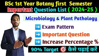 BSc first Year Botany 1st Semester first Paper important Question list for 202425  Exam Paper BSc [upl. by Nylasej]