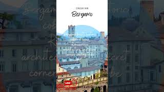 BERGAMO Amazing Italian Secret Gem Destination Travel Italy Vacation Holiday BestPlaceToVisit [upl. by Ulah]