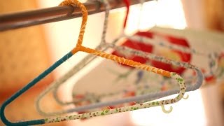 How to Make Wrapped Hangers and Hanger Covers  KIN DIY [upl. by Nanreh]