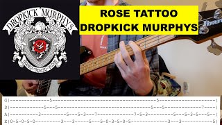 🎸 ROSE TATTOO  DROPKICK MURPHYS BASS COVER w TABS [upl. by Malaspina]