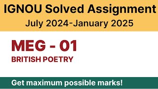 IGNOU MEG 01 Solved Assignment 202425 PDF Download [upl. by Atiras]