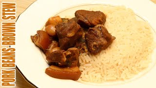 PORK BUTTER BEANS BROWN STEW aka BROWN STEWED PORK WITH BEANS [upl. by Bekki741]