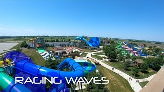 Raging Waves Waterpark  All Slides with TUBERIDES 2023 Edition [upl. by Ruthanne]