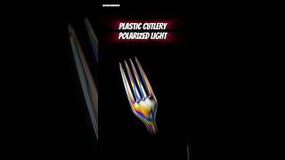 Plastic Cutlery In Polarized Light Photoelastic Stress [upl. by Hinman354]