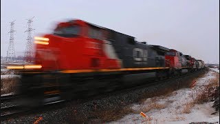 VERY FAST CN freight doing 68 MPH [upl. by Roybn]