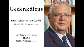 GEDENKDIENS Prof Andries van Aarde 25 April 1951  25 November 2024 [upl. by Fenner]