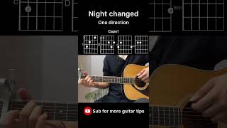 Night changes one direction  EASY Guitar Tutorial with Chords  Lyricsguitar tutorial [upl. by Nyrrad726]