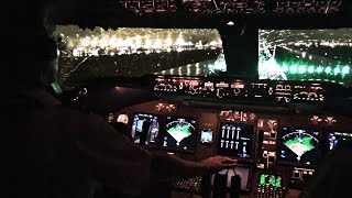 Boeing 747400 Miami Takeoff in Heavy Rain  Cockpit View [upl. by Iarahs]