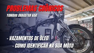 PROBLEMAS CRÃ”NICOS YAMAHA DRAGSTAR 650 VAZAMENTOS DE Ã“LEO COMO IDENTIFICAR NA SUA MOTO [upl. by Garlaand]