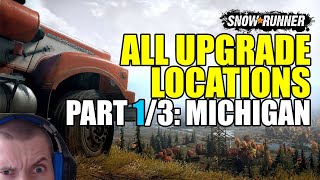 Snowrunner All upgrade locations in Michigan all maps [upl. by Ennovahs158]